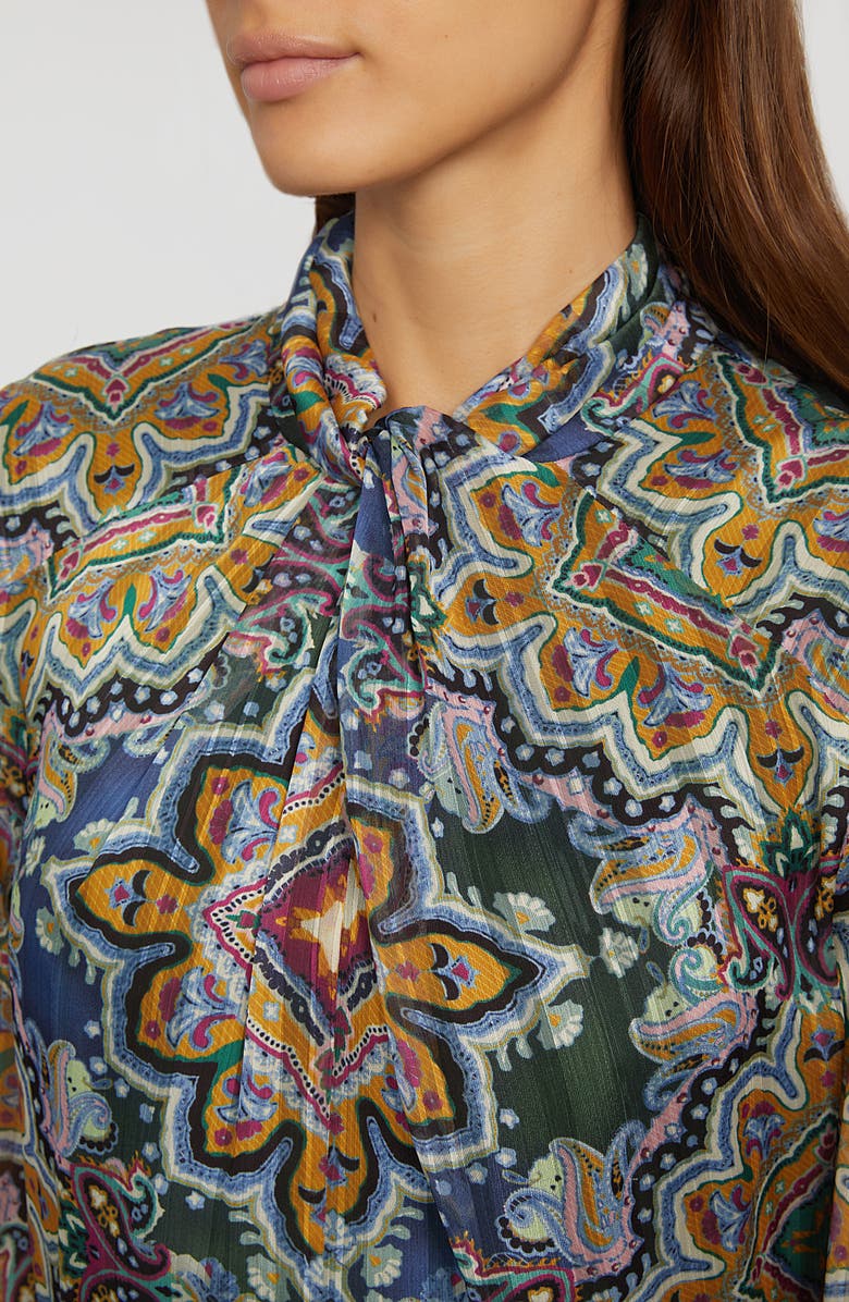 Elie Tahari The Raquel Paisley Long Sleeve Midi Dress, Alternate, color, 