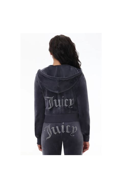 Luxe Velour Soft Chic Hoodie, Titanium