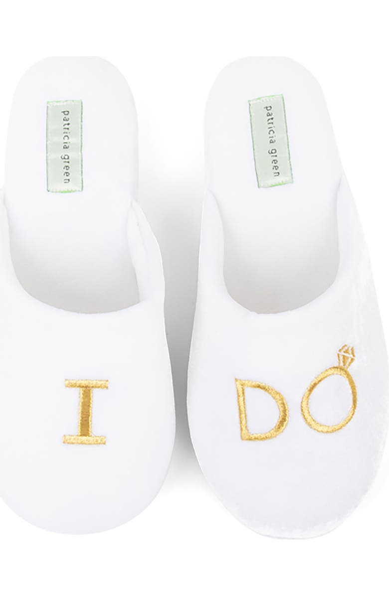 patricia green I Do Embroidered Slipper, Main, color,
