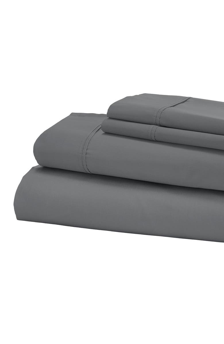 Modern Threads Solid 400 Thread Count Egyptian Cotton Sheet Set, Main, color, Grey