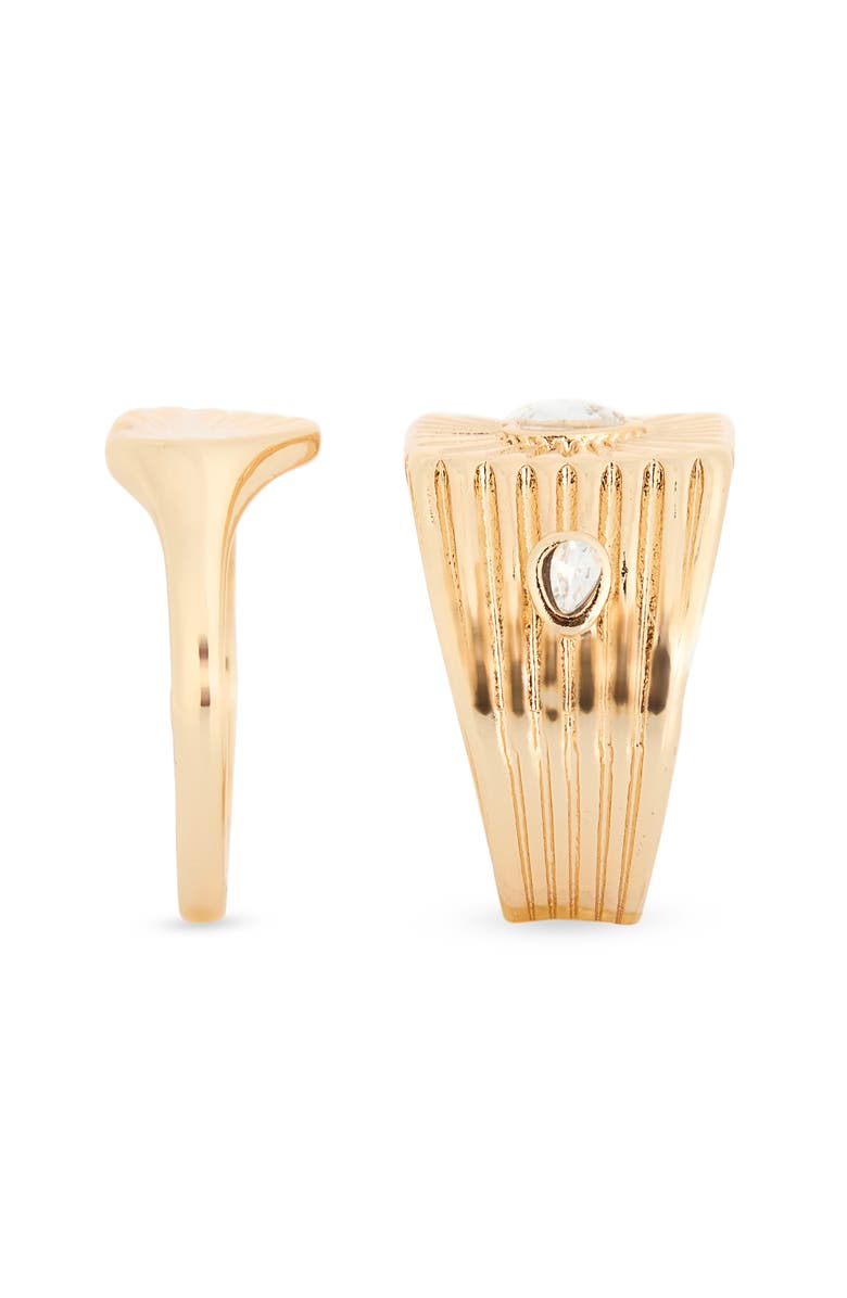 NORDSTROM RACK 2-Pack Heart Burst Ring Set, Alternate, color, Clear- Gold