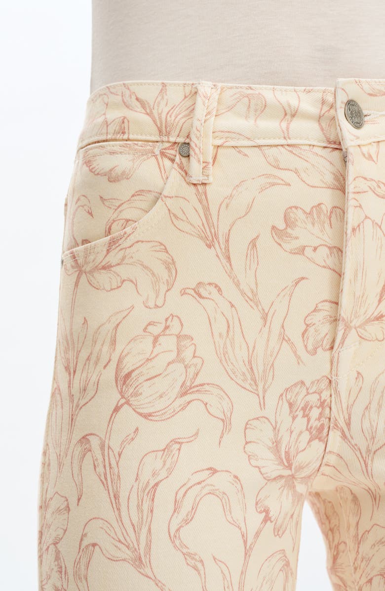 Bayeas Dublin Floral High Waist Straight Leg Jeans, Alternate, color, Blushed Shadows