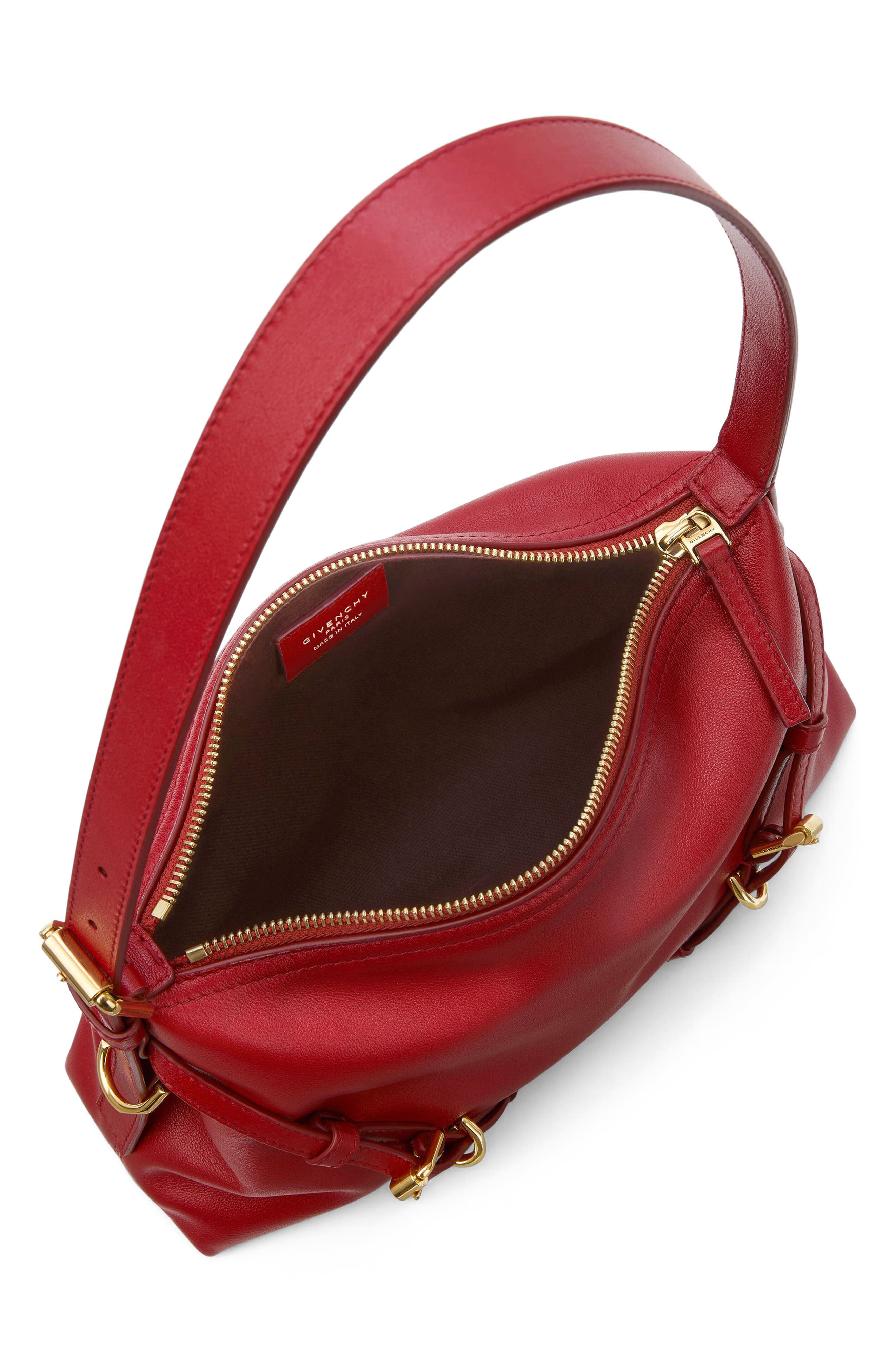 Mini Voyou Leather Shoulder Bag, Alternate, color, 601-DARK RED