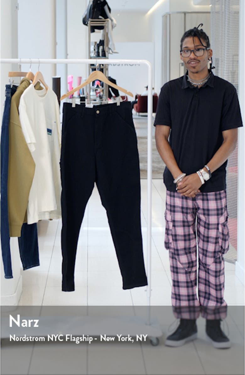 Single Knee Organic Cotton Canvas Straight Leg Pants, sales video thumbnail