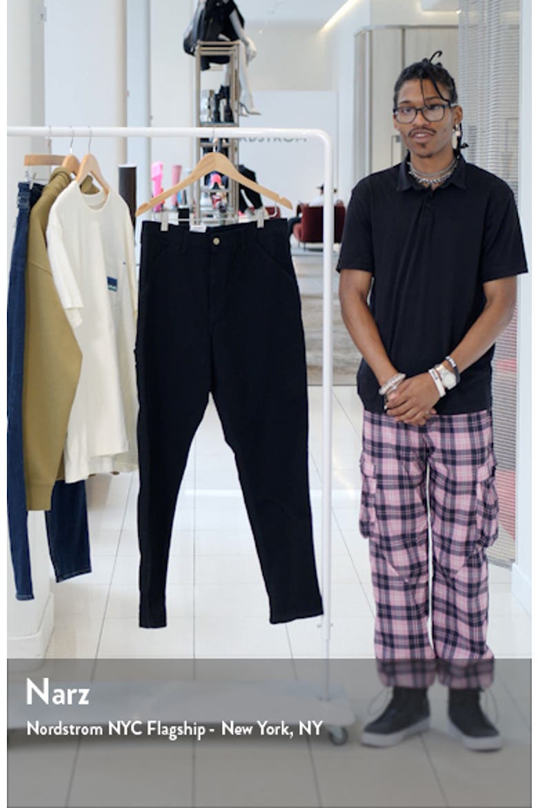 Single Knee Organic Cotton Canvas Straight Leg Pants video