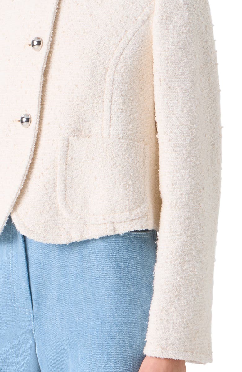 Akris punto Cotton Blend Bouclé Jacket, Alternate, color, Ivory