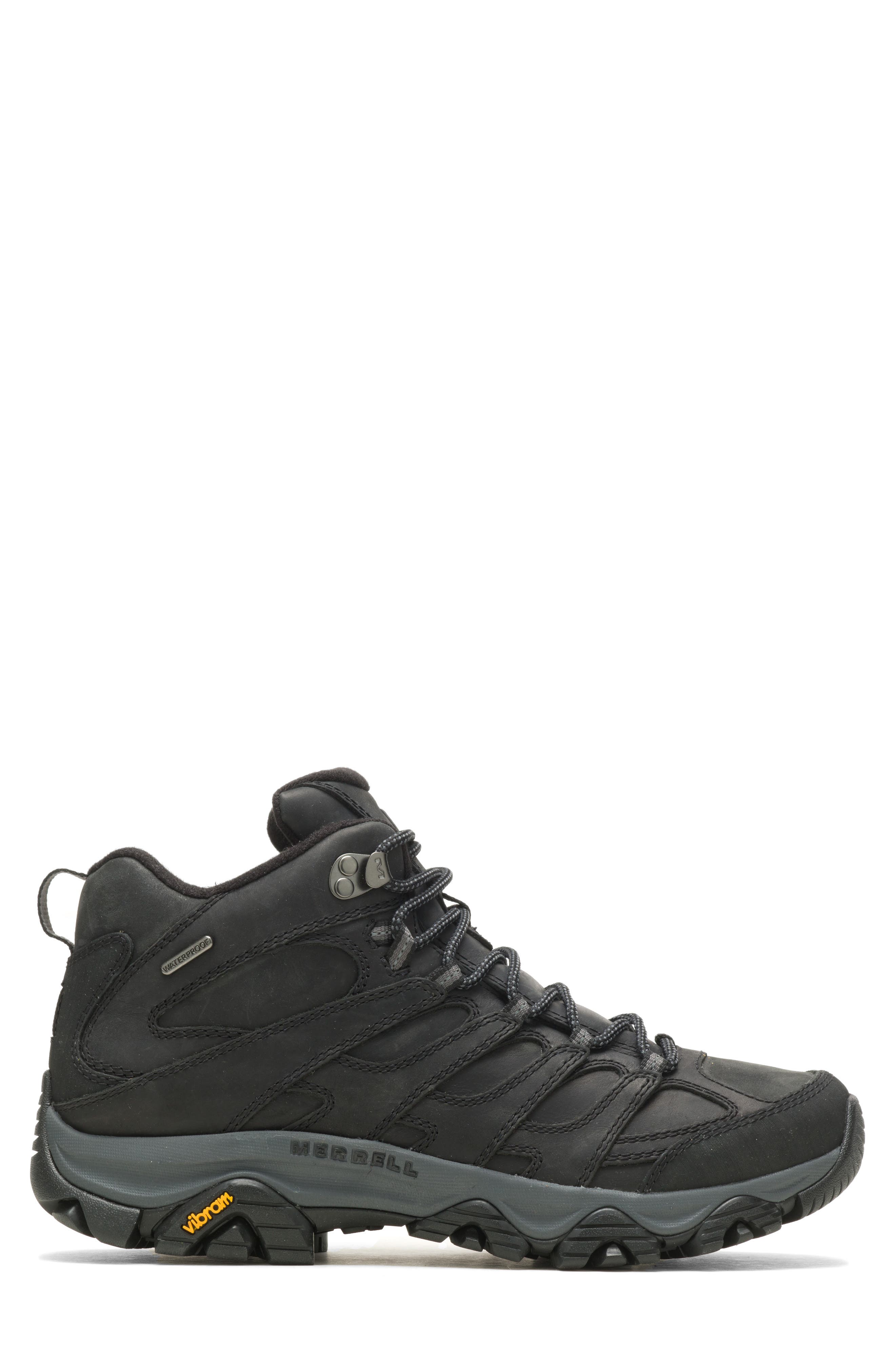 Moab 3 Mid Waterproof Hiking Shoe, Alternate, color, BLACK