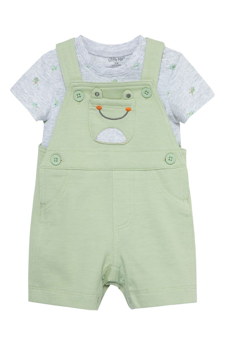 Little Me Frogs T-Shirt & Overalls Set, Alternate, color, 