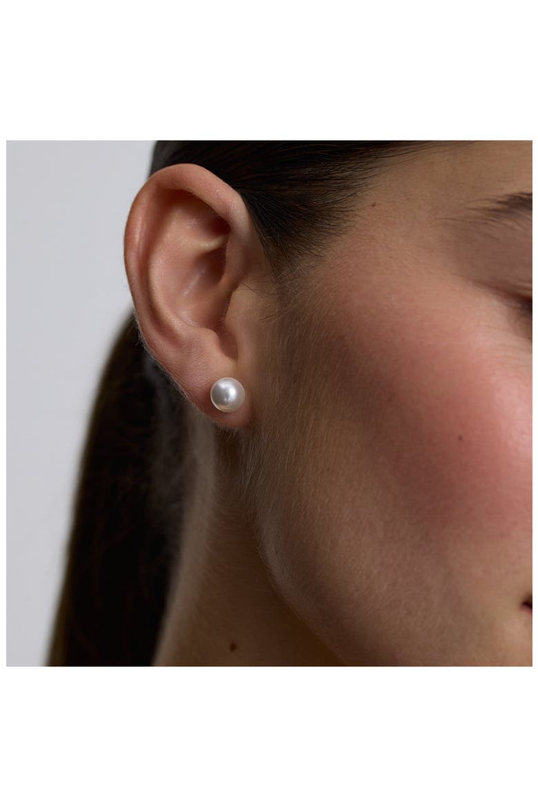 Freshwater Pearl Stud Earrings, Alternate, color, GOLD