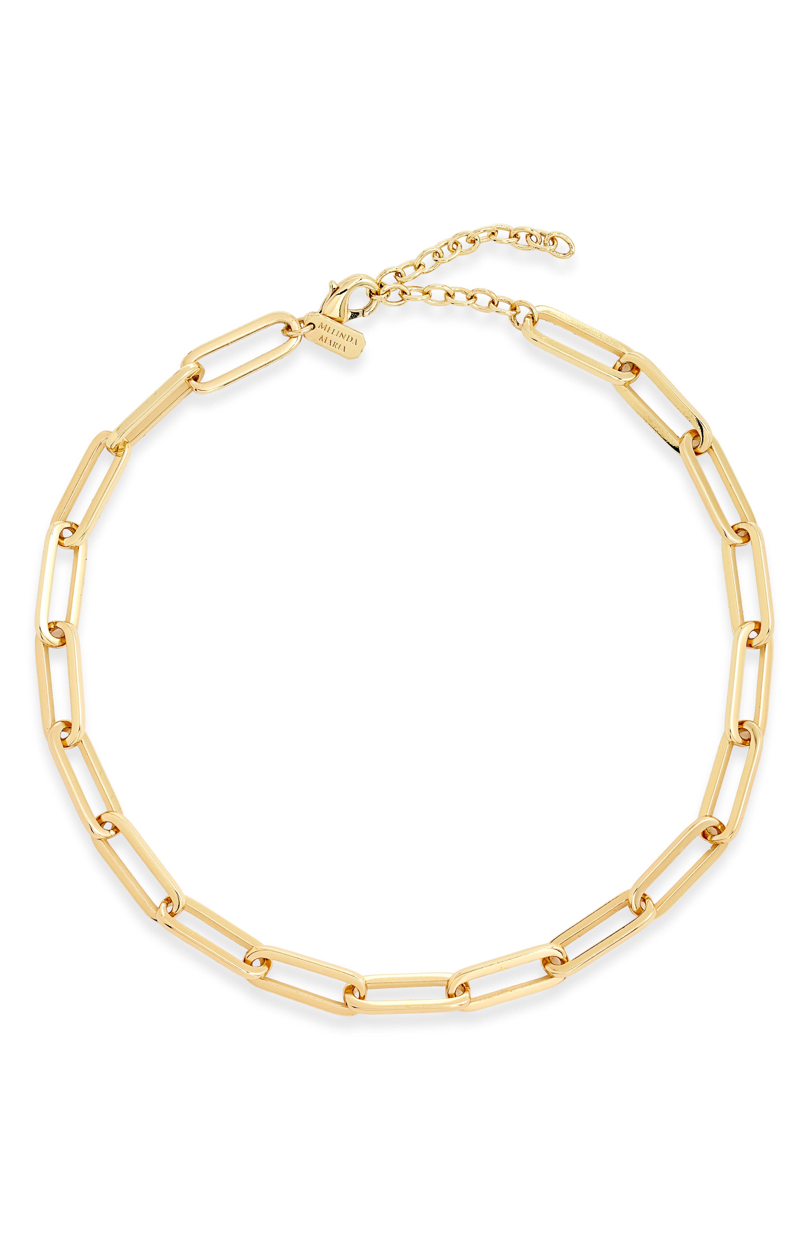 Melinda Maria Carrie Chain Link Necklace in Gold 