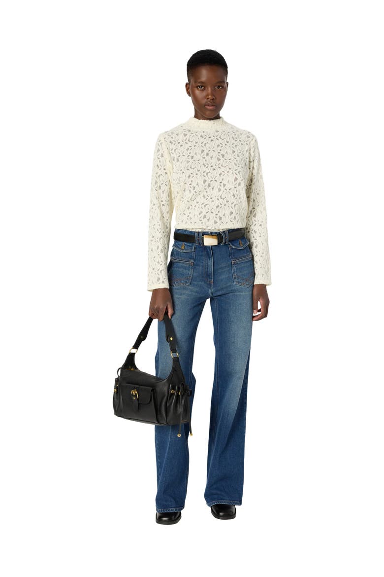Harmonie Lace Knitted Top, Alternate, color, Ecru