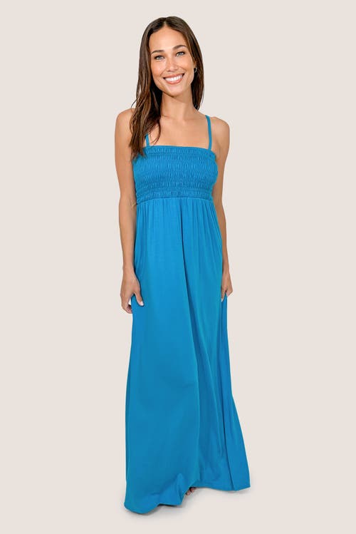 Jjwinks Montecito Maxi Bra-free Dress With Smocked Bodice In Blue