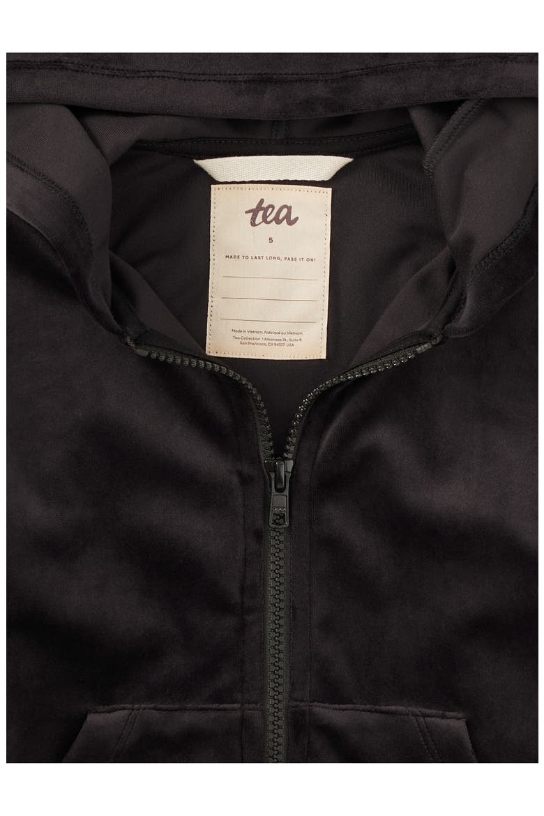 Cat Ears Velour Hoodie, Alternate, color, Jet Black