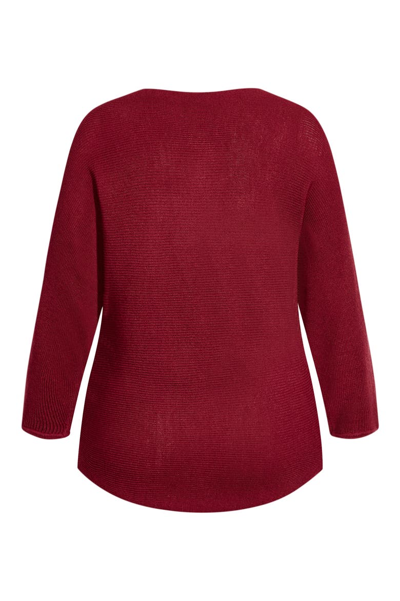 Romance One-Shoulder Sweater, Alternate, color, RED