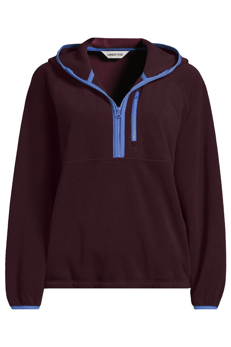 Anyweather RainDefense Hooded Half Zip Fleece Pullover, Alternate, color, Lush Burgundy