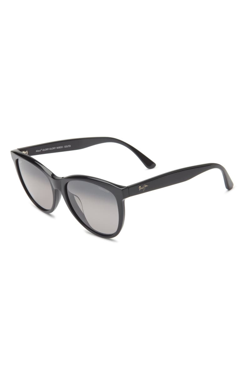 Maui Jim 56mm Cat Eye Sunglasses, Alternate, color, Black Black Grey