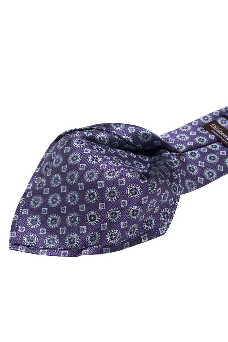 Ercole - Silk Jacquard Tie for Men, Alternate, color, Purple