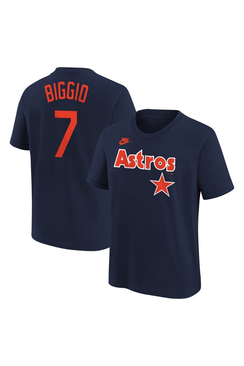Youth Nike Craig Biggio Navy Houston Astros Cooperstown Collection Name & Number T-Shirt, Main, color, Navy