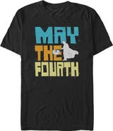 Star Wars: The Mandalorian Men's Star Wars The Mandalorian Distressed Splatter May The Fourth Graphic T-Shirt