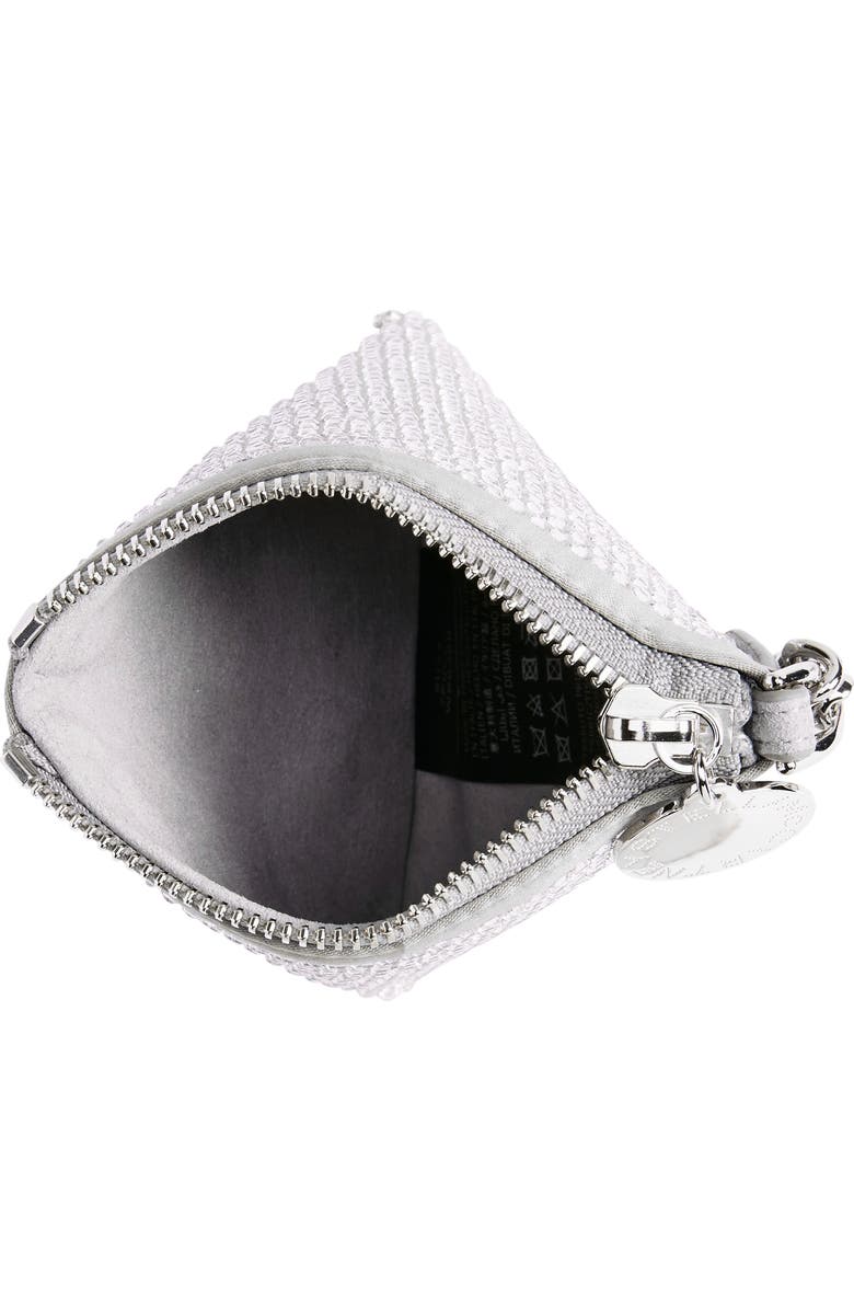 Stella McCartney Crystal Fringe Satin Triangle Pouch, Alternate, color,