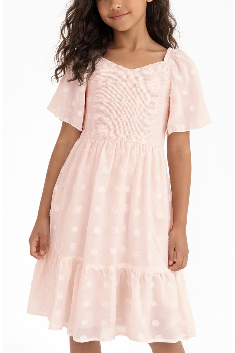 Kids' Embellished Babydoll Dress, Alternate, color, BLUSH