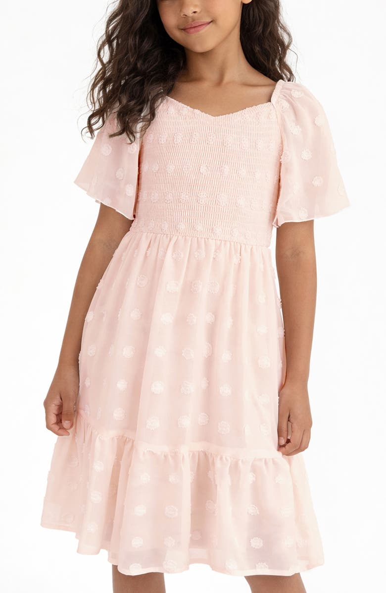 Zunie Kids' Embellished Babydoll Dress, Alternate, color, Blush
