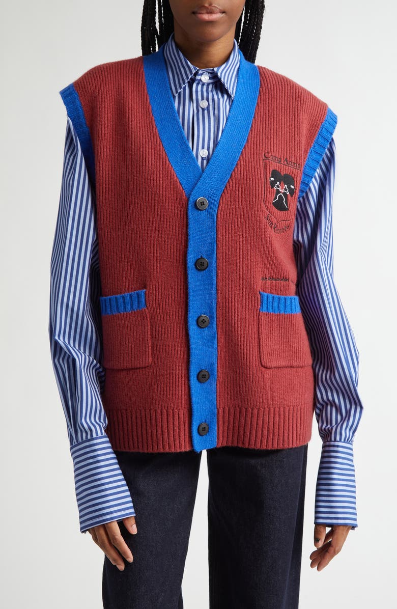 HOUSE OF AAMA Sunray Wool Sweater Vest, Main, color,