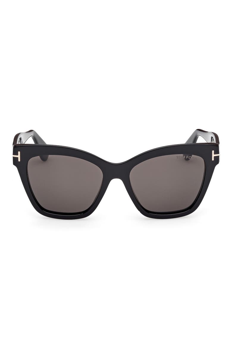 Elvira 55mm Butterfly Sunglasses, Main, color, SHINY BLACK / SMOKE