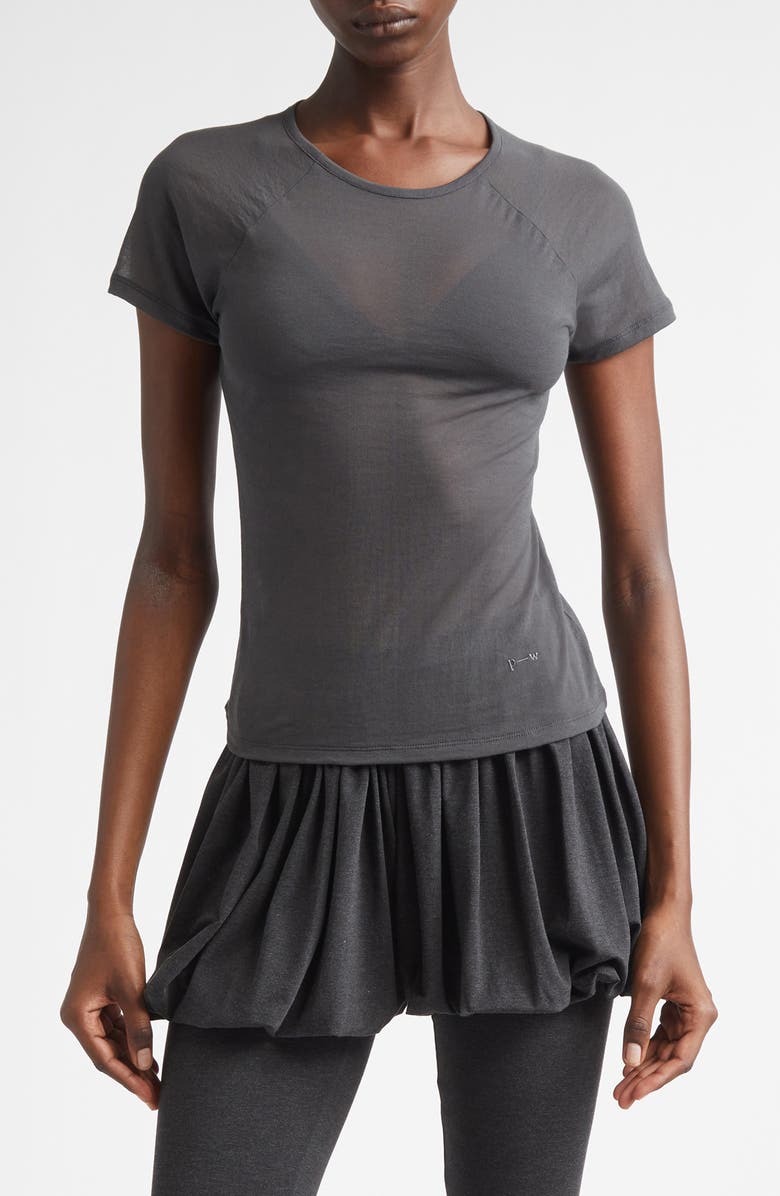 Paloma Wool Omu Raglan Sleeve Jersey Baby Tee, Main, color, Dark Grey