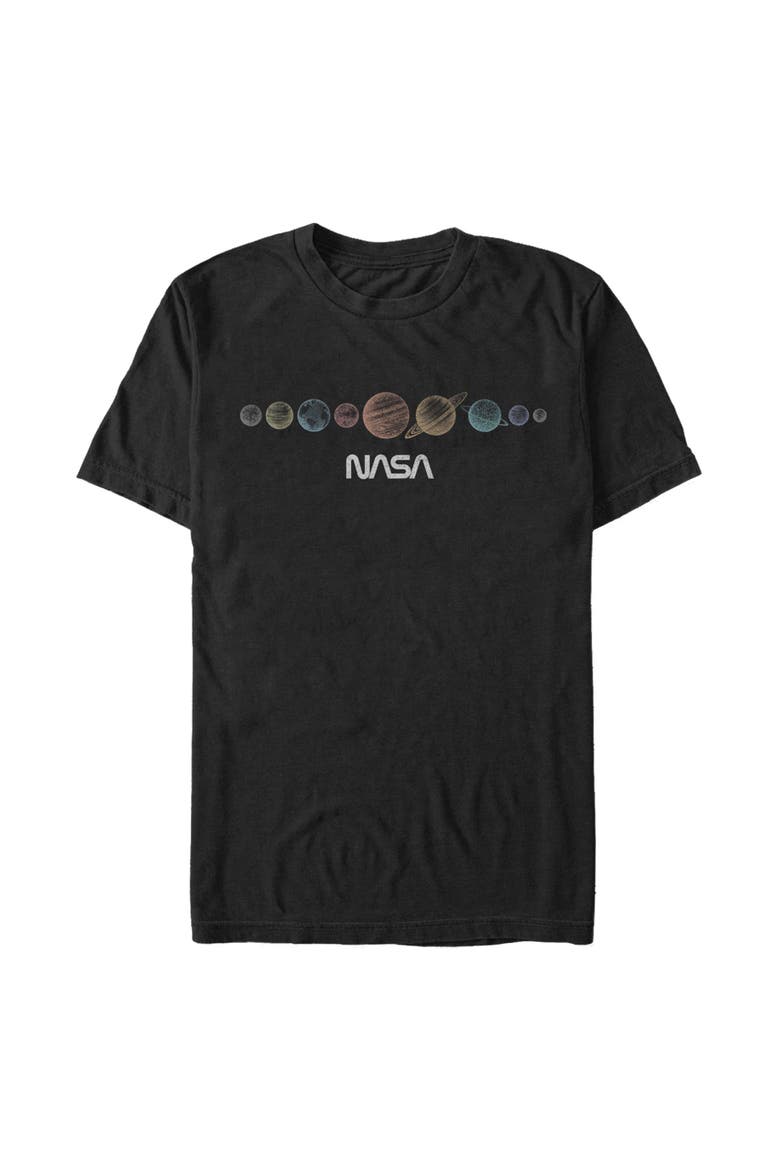 Men's NASA Logo Planets  Graphic T-Shirt, Main, color, Black