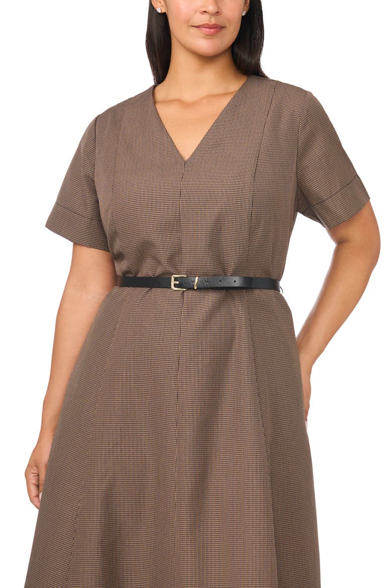 Combo Hem Belted Midi Dress, Alternate, color, RICH BLACK