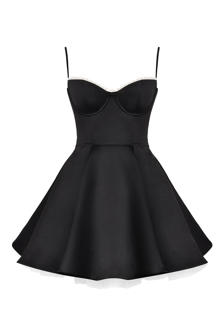 Minimoiselle Fit & Flare Minidress, Alternate, color, BLACK