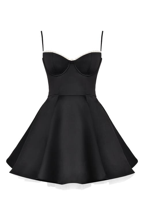 House Of Cb Minimoiselle Fit & Flare Minidress In Black