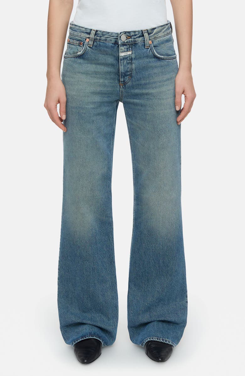 Closed Gillian Mid Rise Flare Jeans, Main, color, Mid Blue