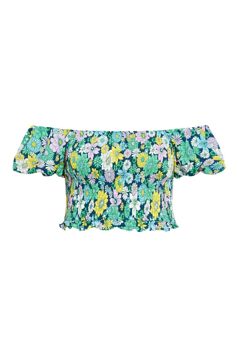 Naomi Smocked Off the Shoulder Top, Alternate, color, HIPPIE CHIC