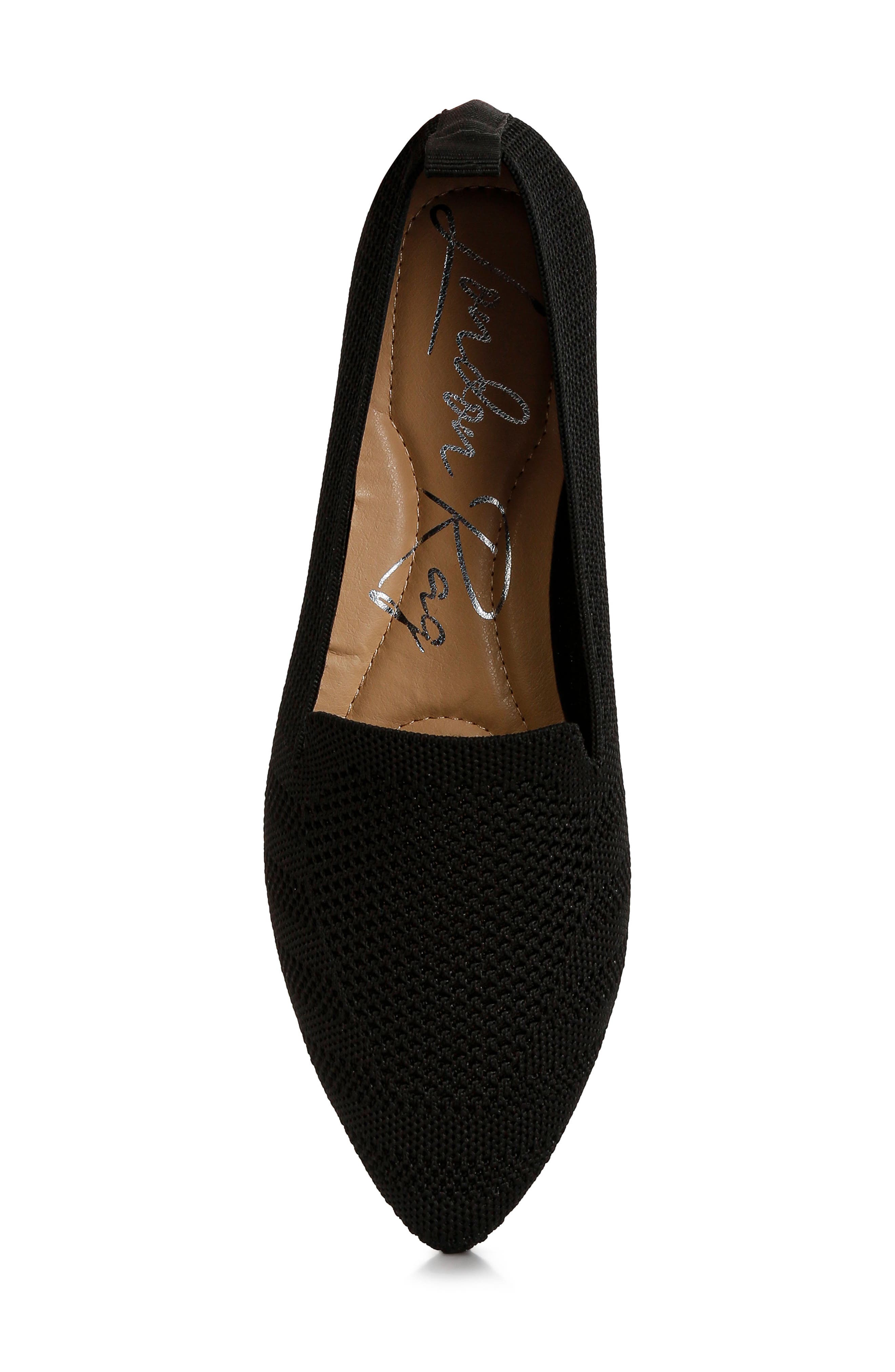 LONDON RAG Akili Textured Knit Pointed Toe Flat, Alternate, color, Black