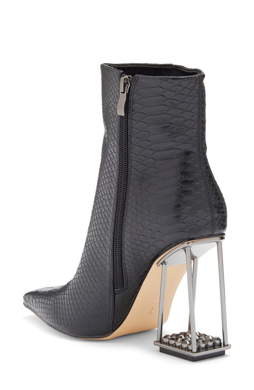 Ashley Kahen Glam Snakeskin Embossed Boot In Black