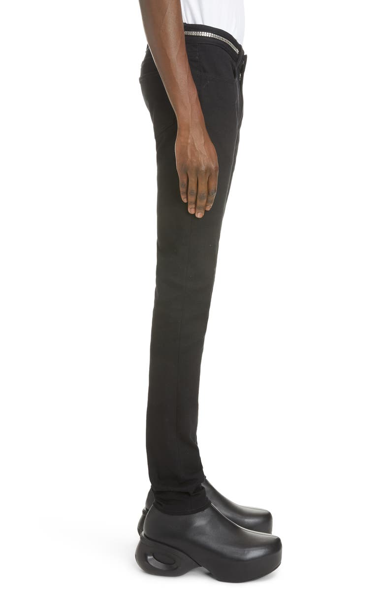 Givenchy 4G Zip Detail Skinny Fit Stretch Denim Jeans, Alternate, color, 
