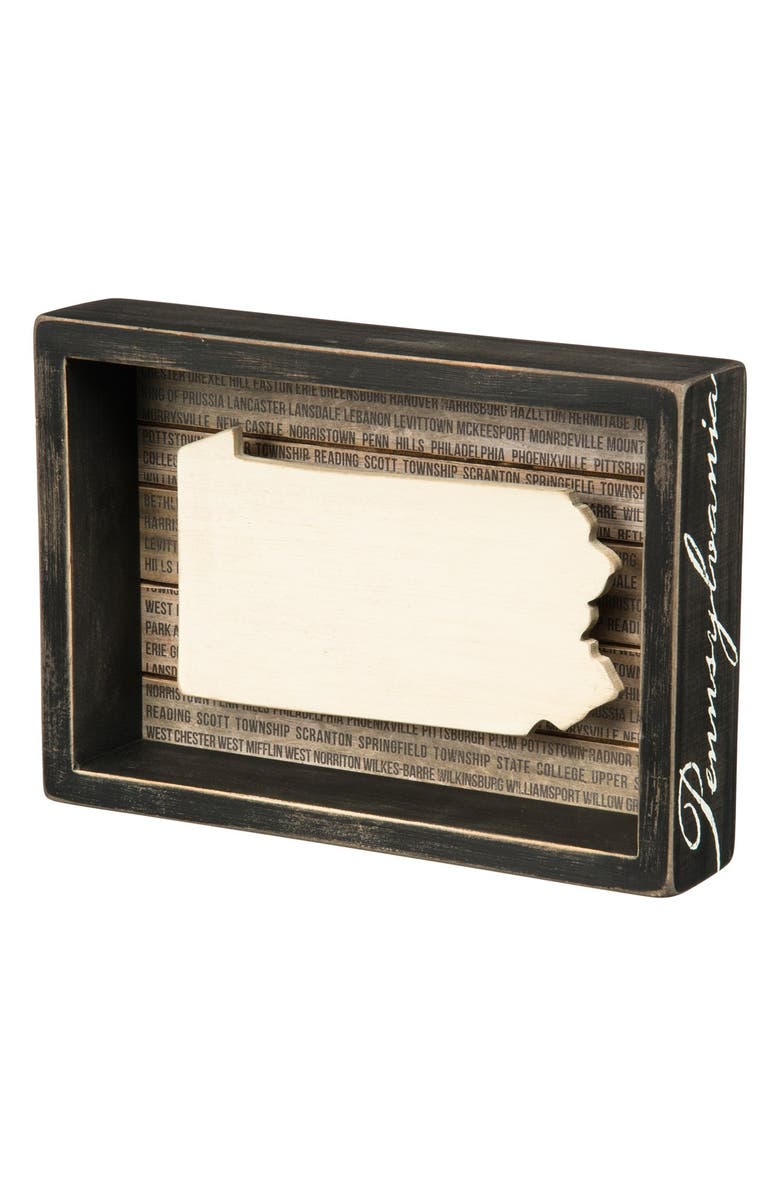Primitives by Kathy State Silhouette Wooden Box Sign, Main, color, 