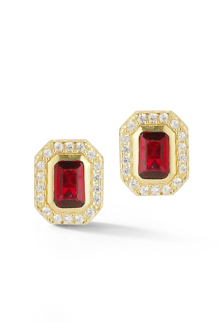 14k Gold Plated Silver Cluster Stud Earrings, Alternate, color, GOLD