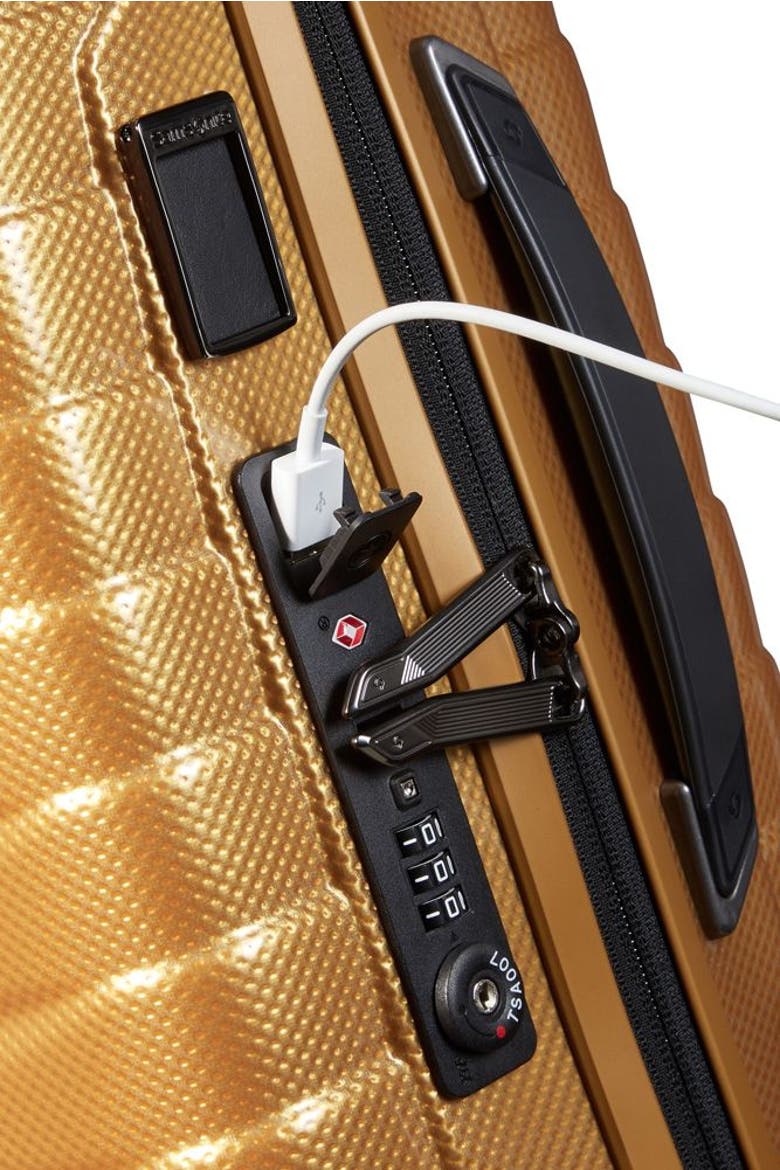 Proxis Global Hardside 22" Carry On Spinner Luggage, Alternate, color, Honey Gold
