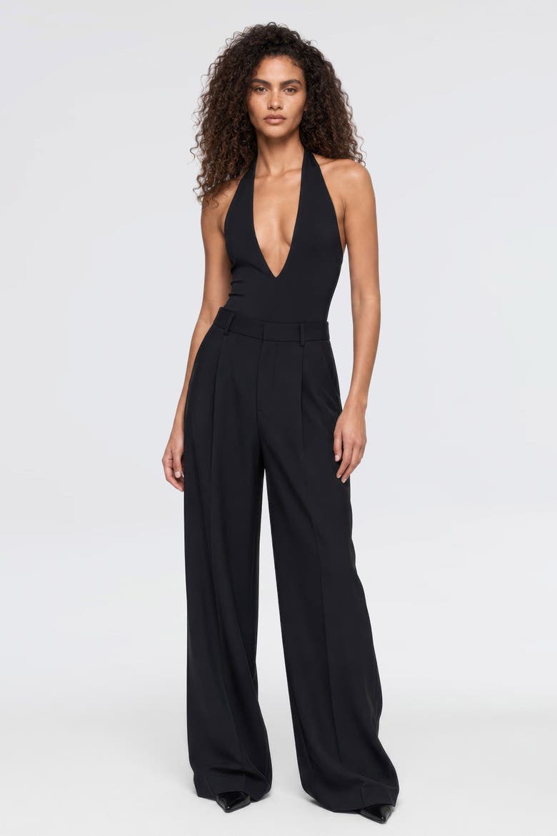 Nevara High-Waist Wide-Leg Palazzo Trousers, Alternate, color, Black