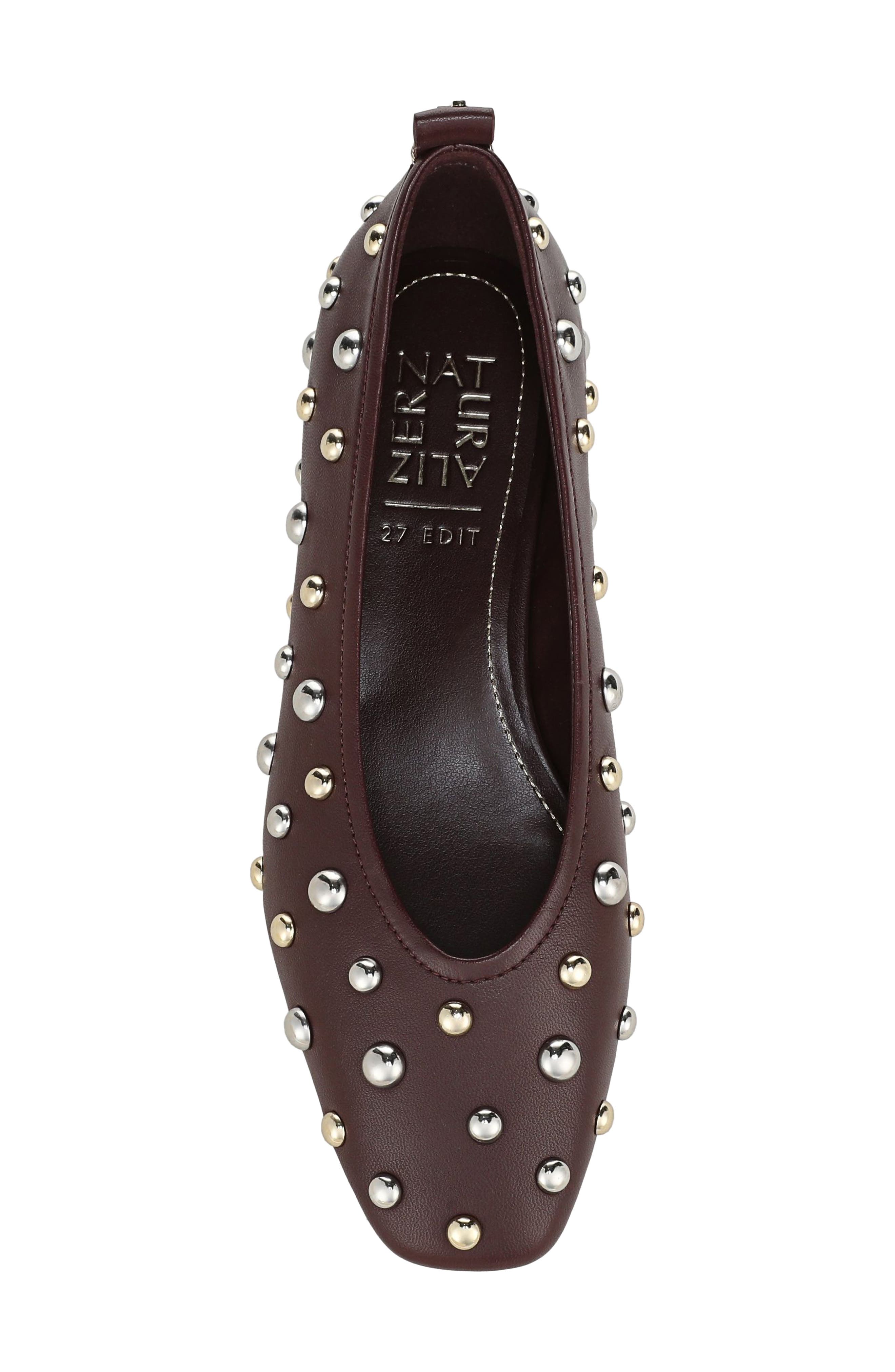 Carla Stud Ballet Flat, Alternate, color, SMOKY SANGRIA LEATHE