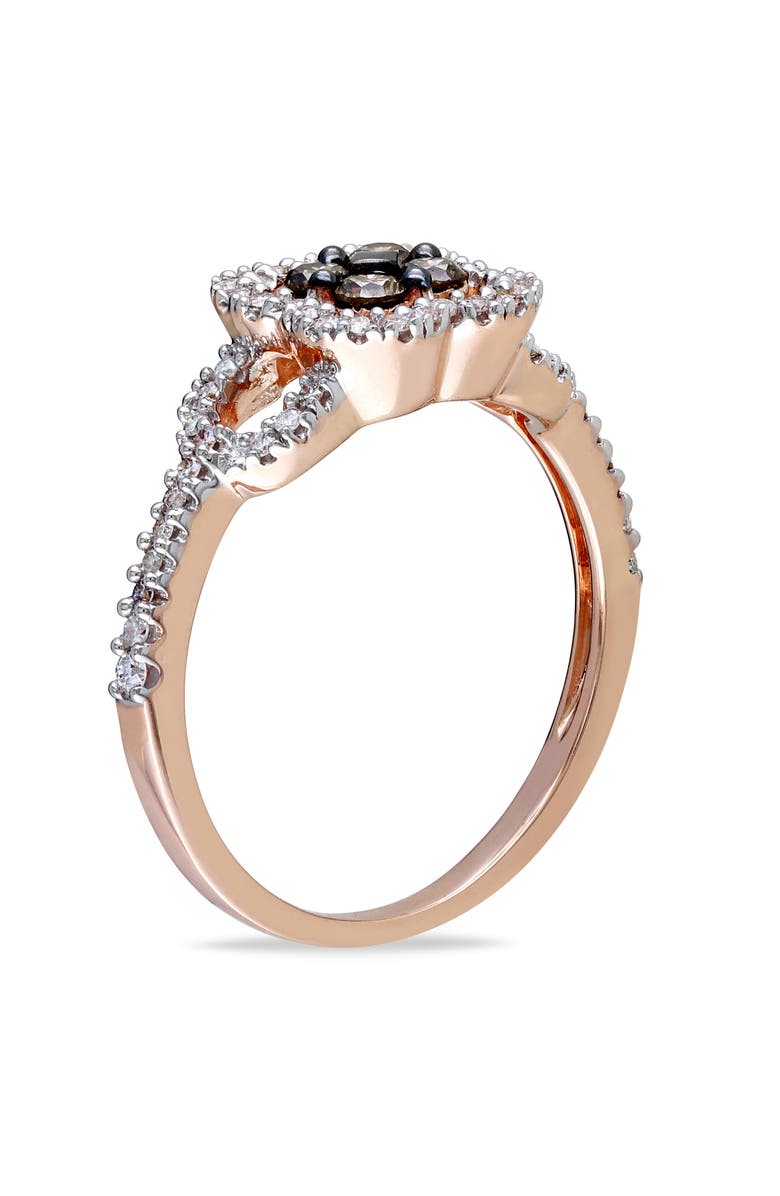 Julianna B. Brown & White Diamond Floral Ring 10k, Alternate, color, Diamond