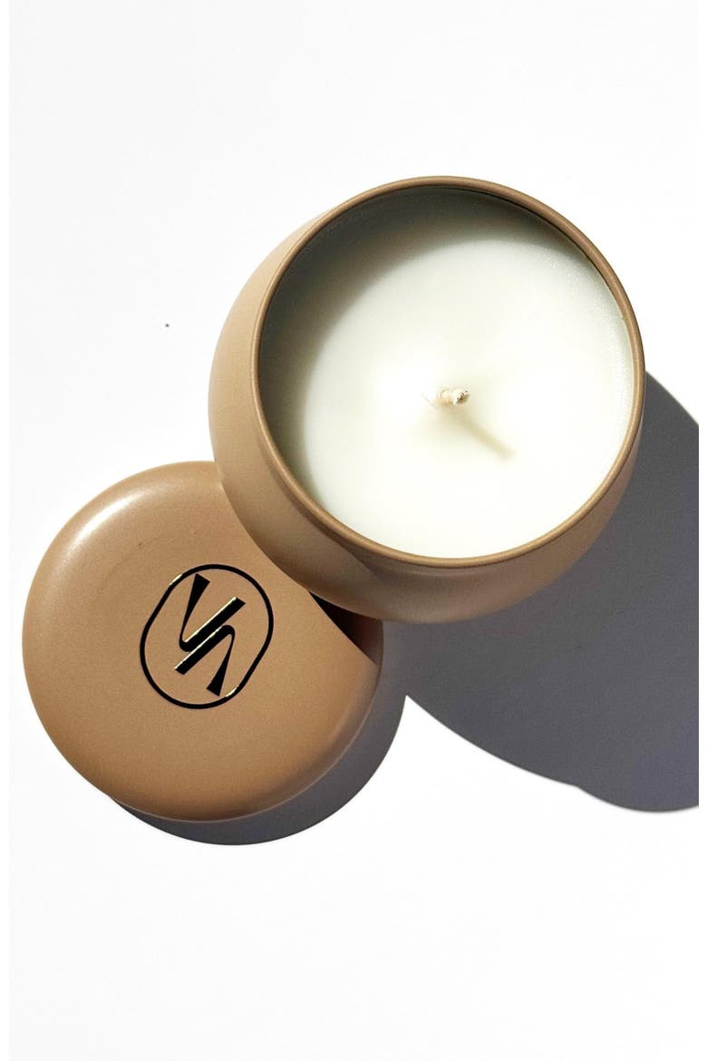 Mini Scented Travel Candle With Cotton Wick In Limpopo Peach, Main, color, Soft White