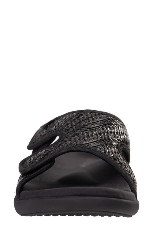 Revitalign Kholo Raffia Slide Sandal In Black