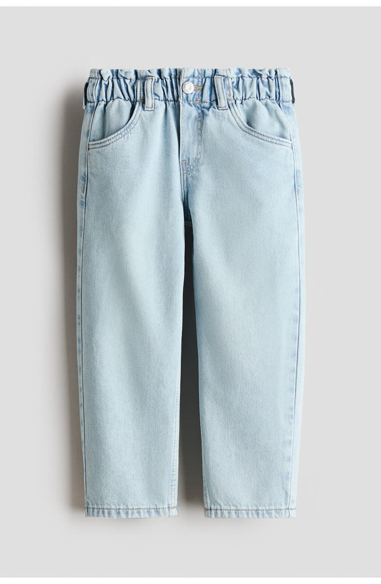 H&M Relaxed paper bag jeans, Alternate, color, Light Denim Blue