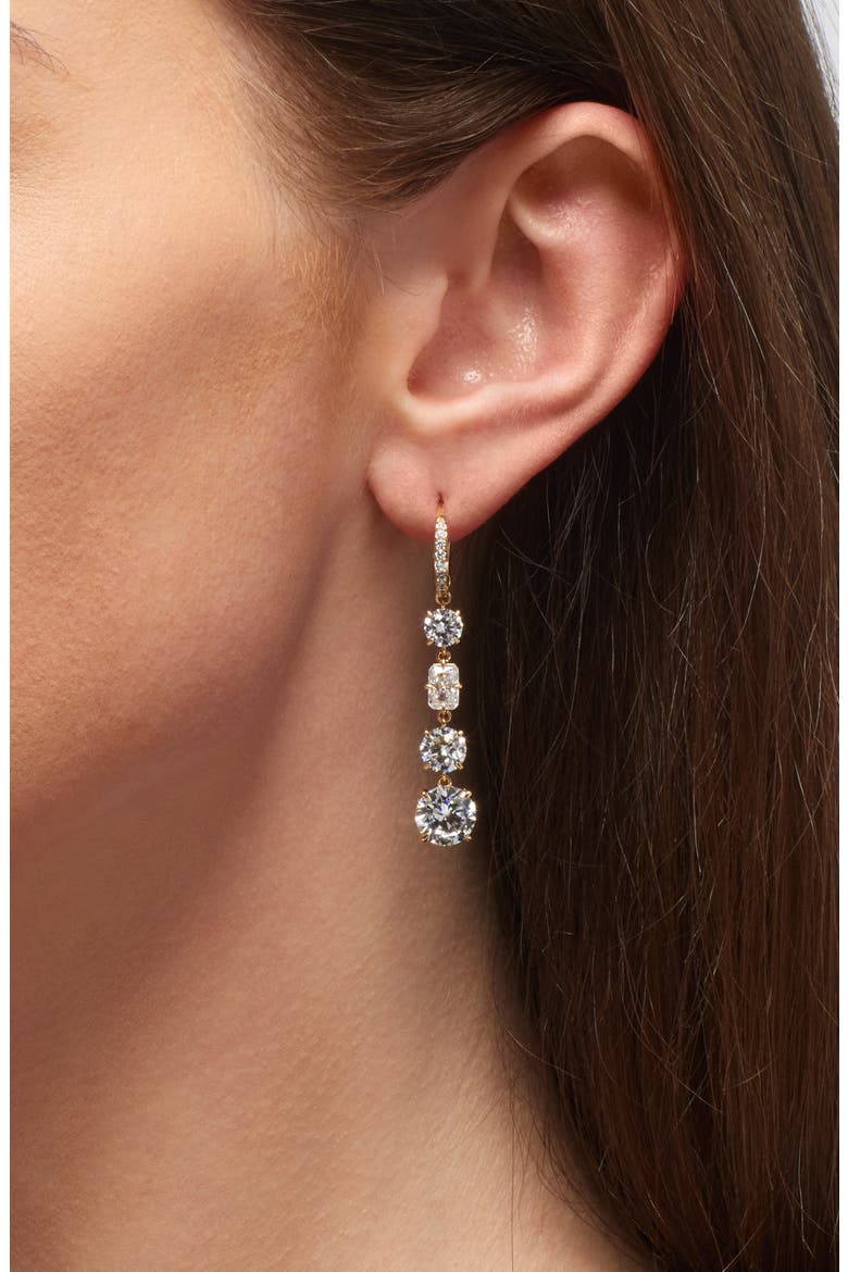 Stellar Linear Drop Earrings, Alternate, color, GOLD