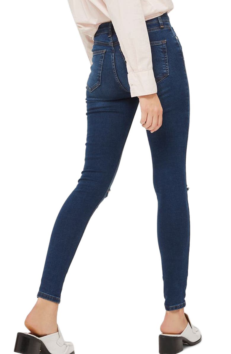 Topshop Jamie Ripped Skinny Jeans, Alternate, color, 