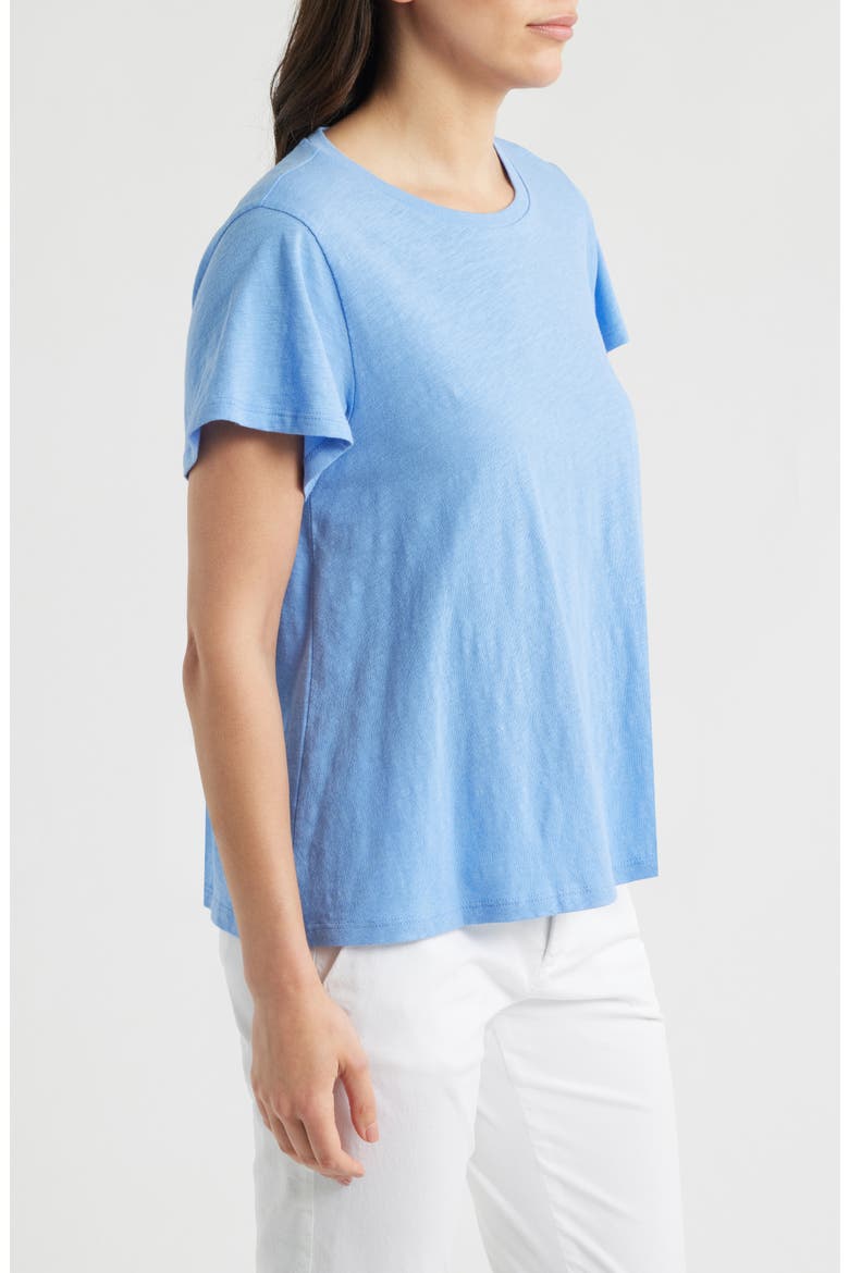 Crewneck Organic Cotton T-Shirt, Alternate, color, CORNFLOWER